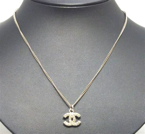 chanel cc logo silver necklace|chanel cc necklace price.